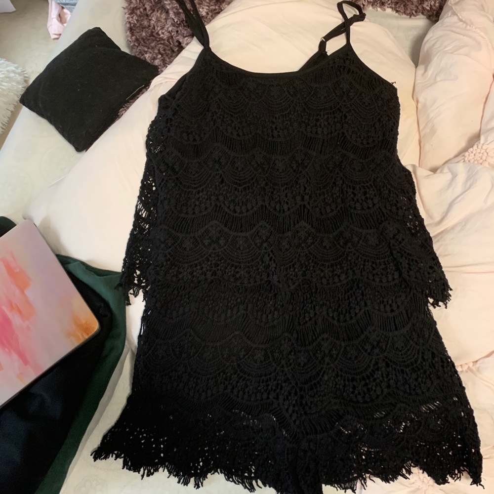 Black Lacey Romper